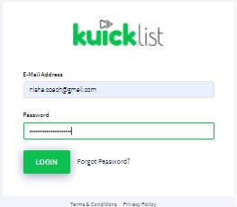 Kuicklist Login